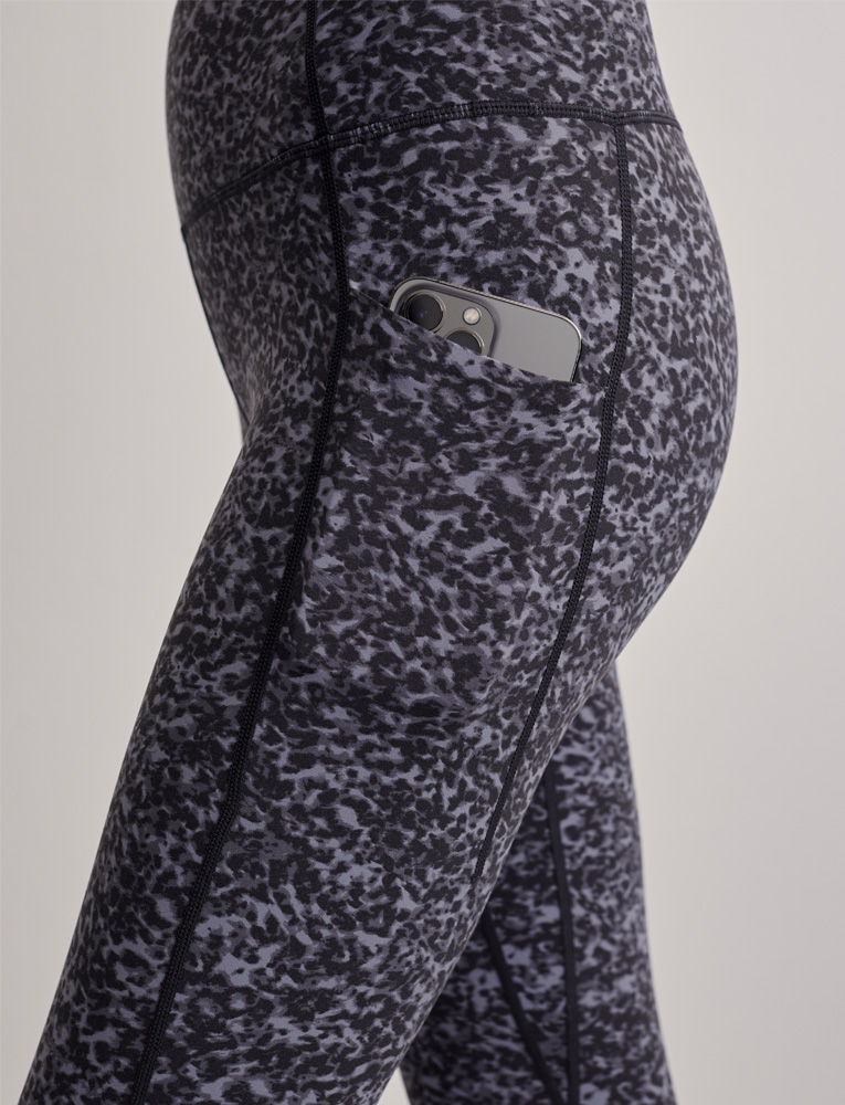 Let's Go Running Legging 'Ebony Blue Cheetah'