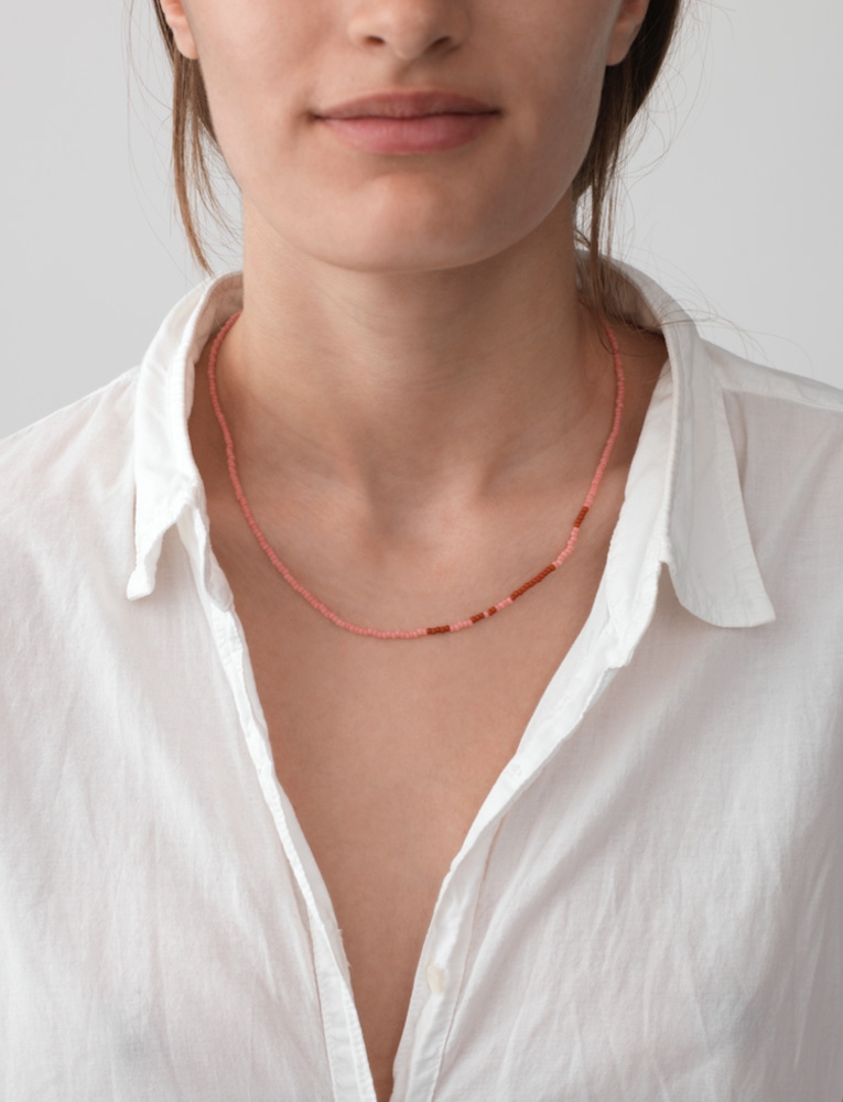Asym Bold Halskette - Peach Bisquit