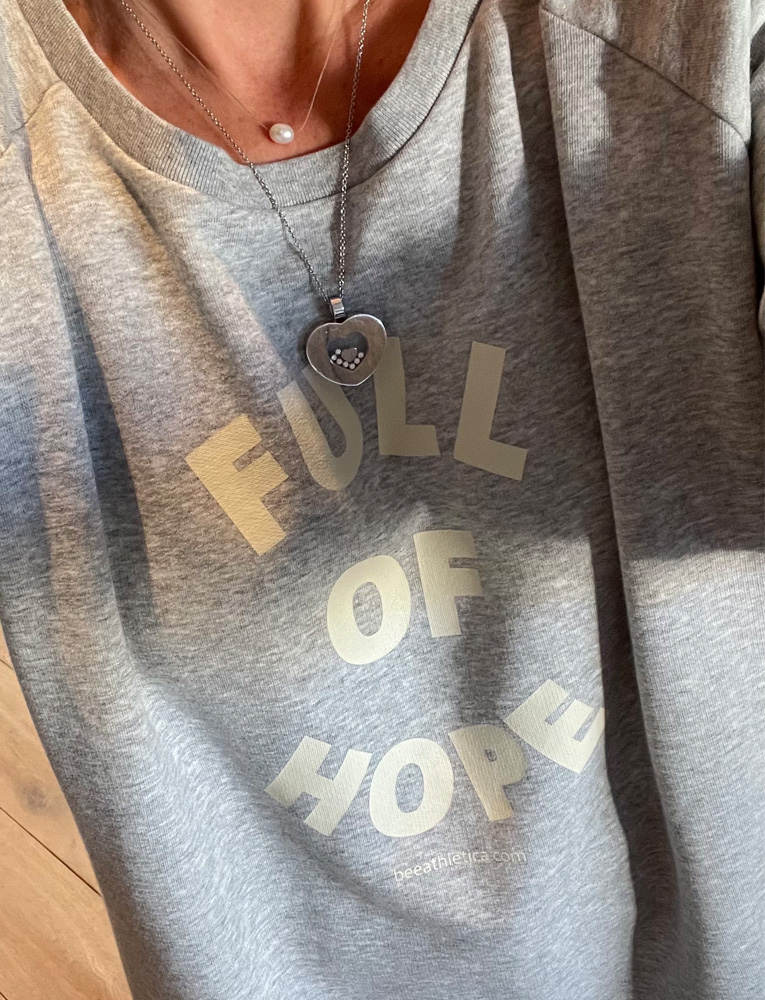 FULL OF HOPE Sweatshirt 'heather grey/ecru'