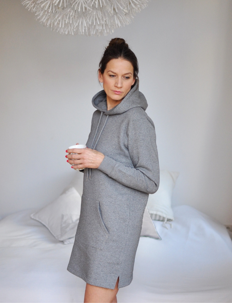  'HAPPINESS' Sweaterdress - grey/silver