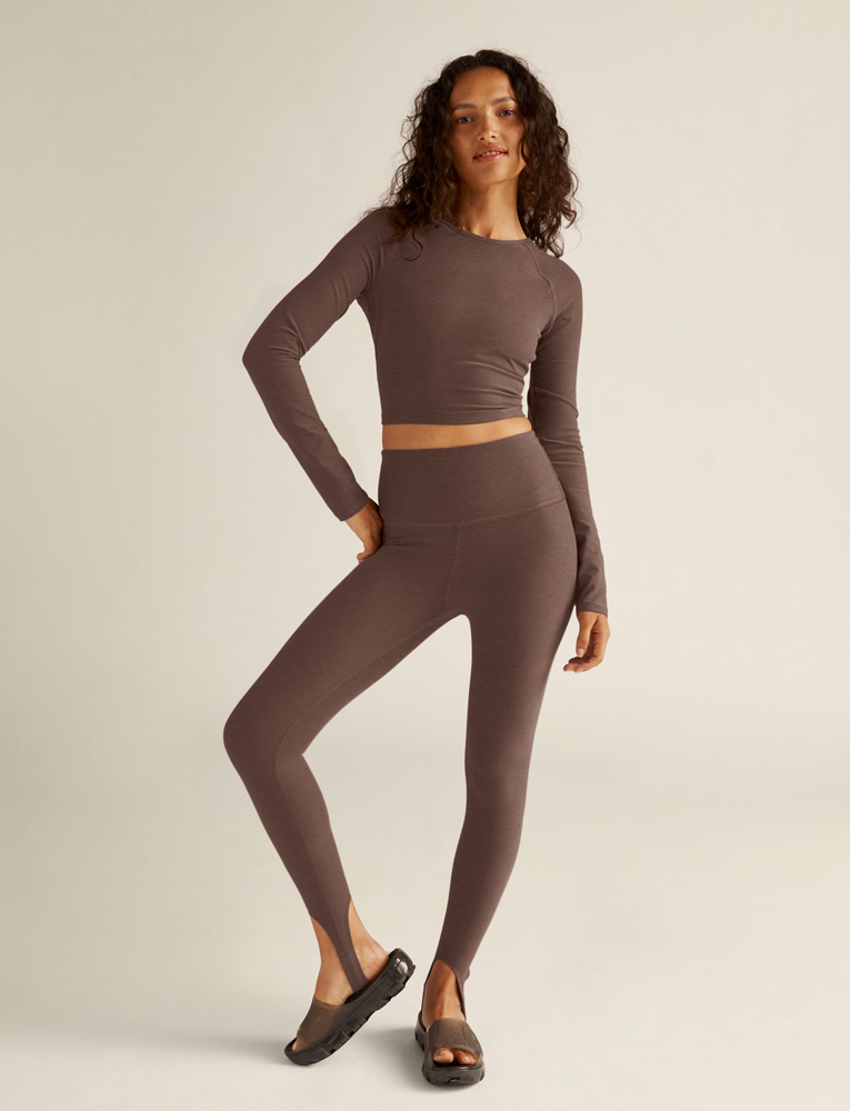 Spacedye Well Rounded Stirrup Legging 'Truffle Heather'